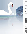 Swans floating on the water 1500121