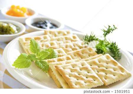 Handmade jam with crackers 1501951