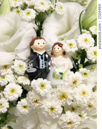 白色花束和新娘蠟燭 1504464