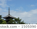 Five-storied pagoda shining in the blue sky 1505090