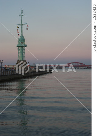 Kobe harbor at dusk 1522426