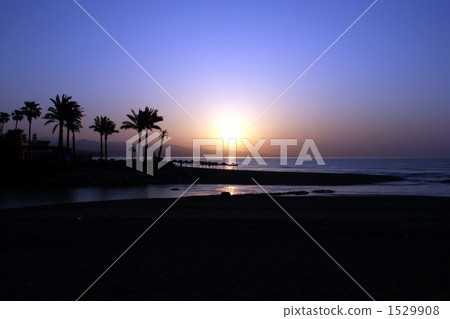 Dawn of Marbella coast of Spain resort area Costa del Sol Dawn of Marbella coast of Spain resort area Costa del Sol 1529908