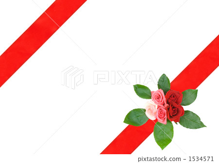 玫瑰花束和絲帶框架 玫瑰花束和絲帶框架 1534571