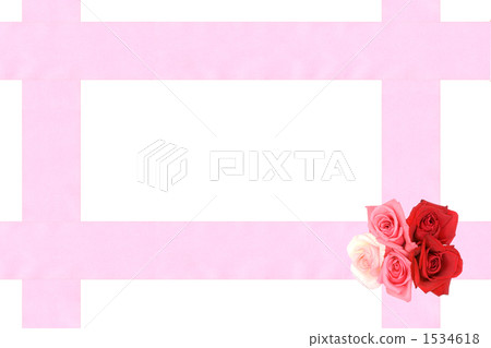 玫瑰花束和絲帶框架 玫瑰花束和絲帶框架 1534618