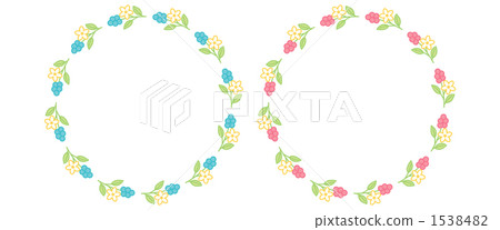 Real and flower circle frame Real and flower circle frame 1538482