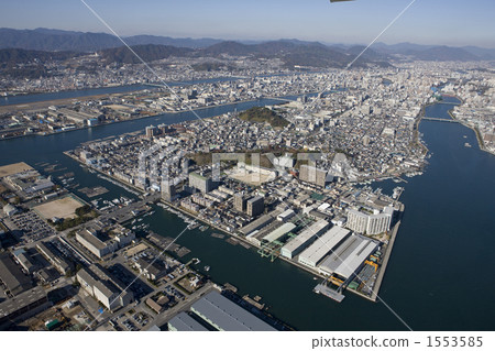 tenma river, naka-ku, aerial 1553585