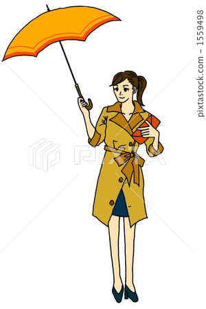 Young female, ol, trenchcoat 1559498