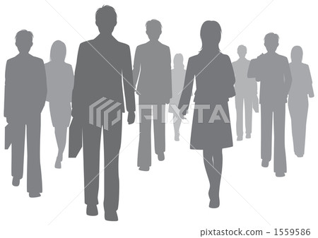 Shadows of working people (gray) Shadows of working people (gray) 1559586