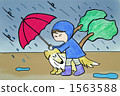 rainstorm, storm, girl 1563588