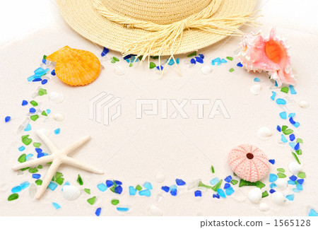 Midsummer Tropical sandy beach & shell image. 1565128