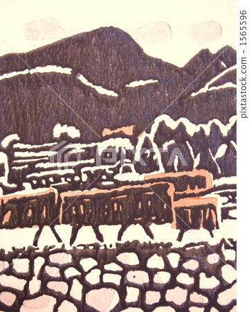 架為乾燥大米 梯田 天龍奧三河 1565596