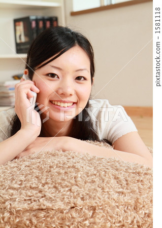 A woman in a call A woman in a call 1581118