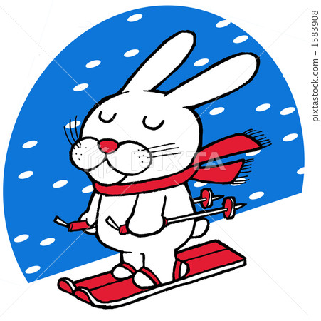 Ski scaly rabbit background circle - Stock Illustration [1583908] - PIXTA