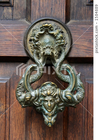 door knocker, knob, door knob 1584889
