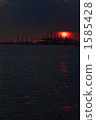 Singapore harbor and sunset from Sentosa Island 1585428