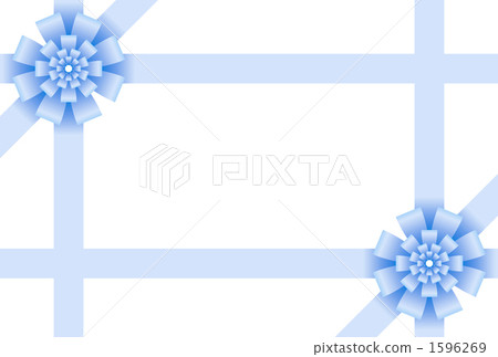 裝飾框架·絲帶藍色 裝飾框架·絲帶藍色 1596269