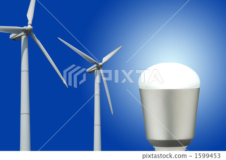 Wind power generation and LED bulbs 1599453
