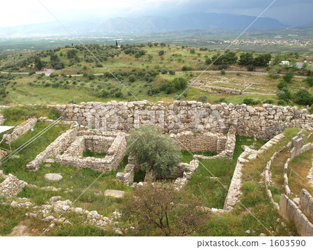 World Heritage "Ancient ruins of Mycenae and Tiryns" "House in the site of Mycenae ruins" (Greece) World Heritage "Ancient ruins of Mycenae and Tiryns" "House in the site of Mycenae ruins" (Greece) 1603590