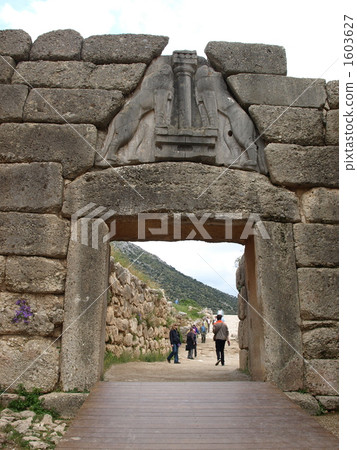 世界遺產“邁錫尼和Tyrins的古代遺址”“邁錫尼遺址獅子門”（希臘） 1603627