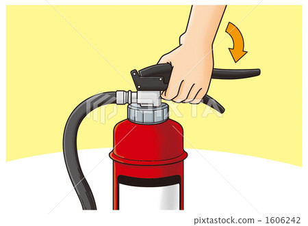 Procedure for using fire extinguisher (grasp 3 lever) Procedure for using fire extinguisher (grasp 3 lever) 1606242