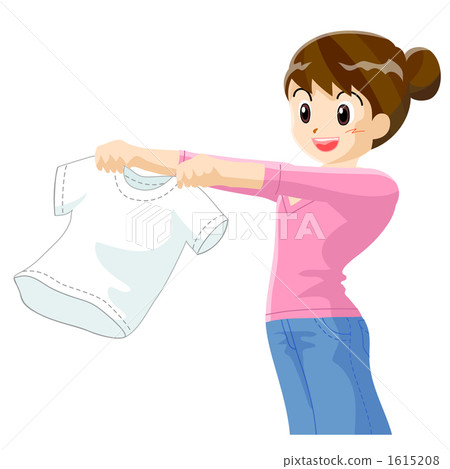 A woman holding a shirt 1615208