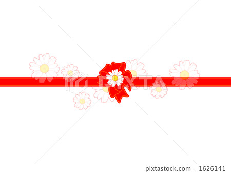 Red red ribbon and Margaret - Stock Illustration [1626141] - PIXTA