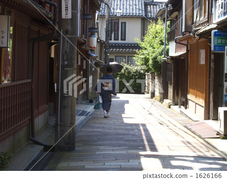 Woman in kimono, walk alone. Woman in kimono, walk alone. 1626166