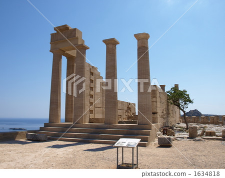 "Temple of Athena in Acropolis of Lindos Archaeological Site" of "Rhodos" (Greece) "Temple of Athena in Acropolis of Lindos Archaeological Site" of "Rhodos" (Greece) 1634818