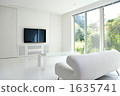 Simple modern living room with pure white 1635741