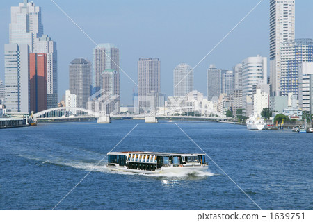 Kachidoki Bridge and Water Bus 1639751