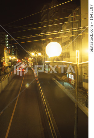 路燈 夜景 道路 1643197