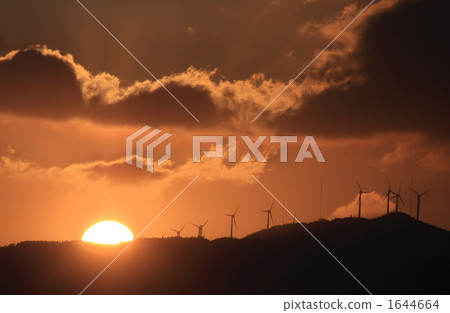 風車 風力渦輪機 傍晚 1644664