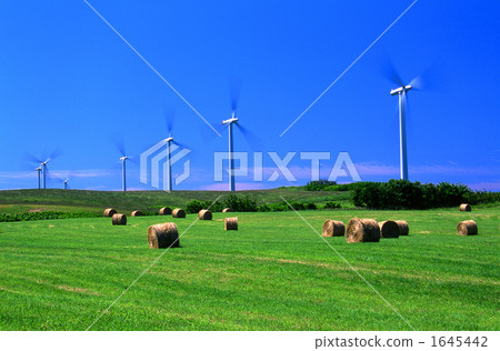 Hay roll and windmill 01 1645442
