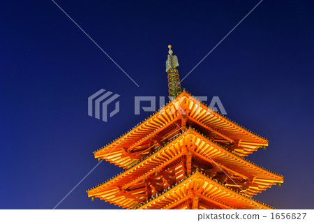 Five-story pagoda of Shitennoji (night view) 1656827