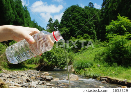 從塑料瓶流出的水 從塑料瓶流出的水 1658829