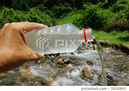 從塑料瓶流出的水 從塑料瓶流出的水 1658841
