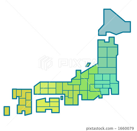 Japan map (color-coded version) Japan map (color-coded version) 1660079