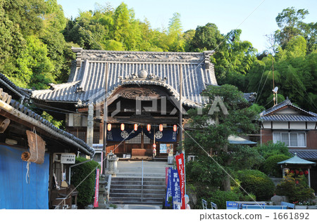 [四國88處]愛媛縣今治市夏天早晨的恩明寺54號 1661892