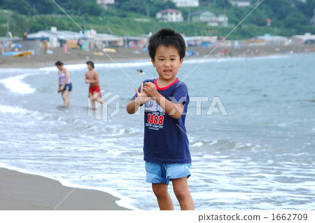 沙灘 孩子 小孩 1662709