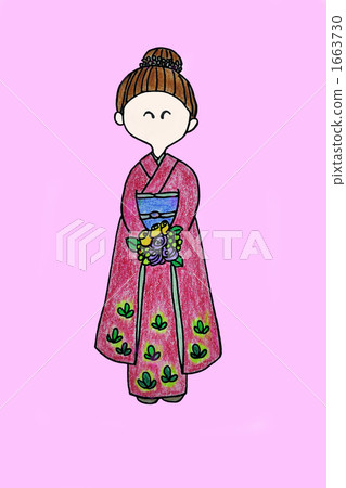 pink bags, furisode, dressed in kimono 1663730