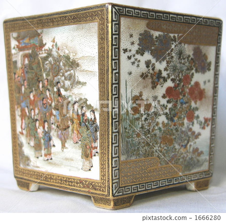 無花果kimiyama題字kyosatsuma花鳥人金色彩繪香爐 1666280