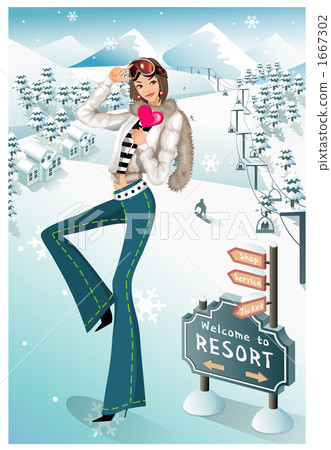 ski resort, snow scene, person 1667302