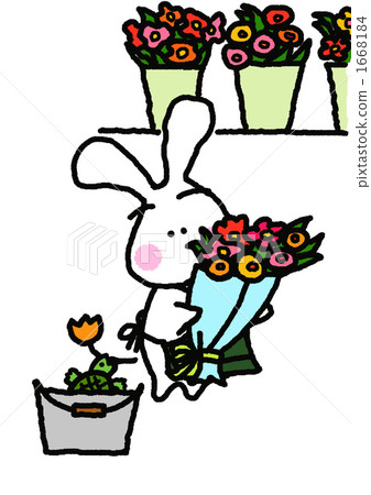 Rabbit in a flower shop Rabbit in a flower shop 1668184