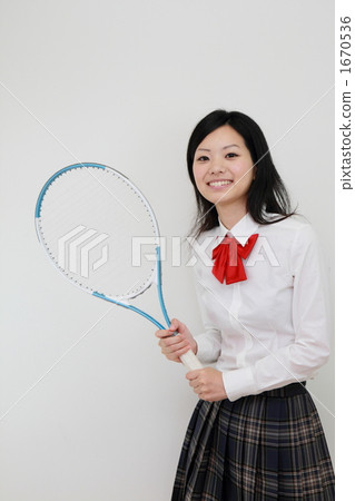 School girls with racquet 1670536