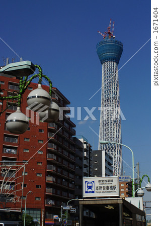 從Main-Azumabashi站的天空樹 從Main-Azumabashi站的天空樹 1671404
