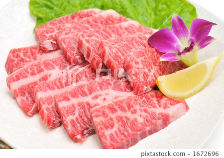 對於烤肉，國產牛肉玫瑰·食肉肉類。 1672696