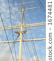 It is the mast of an old wooden ship 1674481