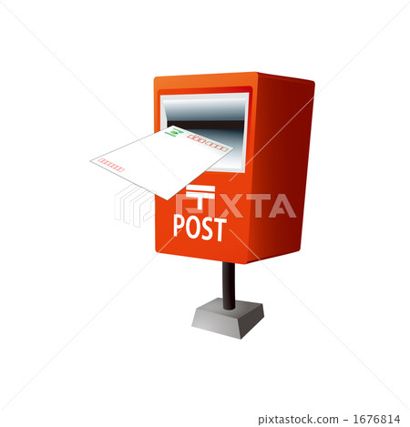 Illustrations posting a postcard on a post 1676814