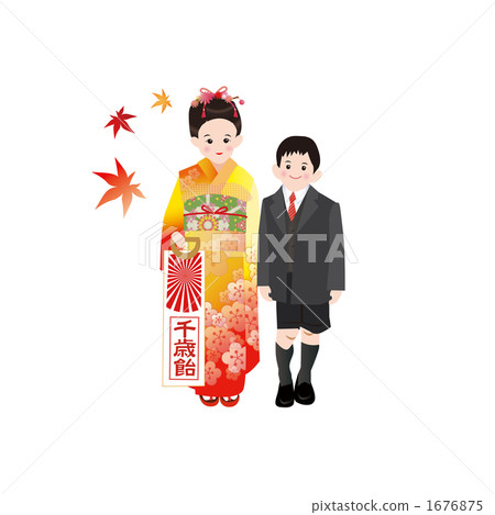 Shichigosan（男性和女性）例證 1676875