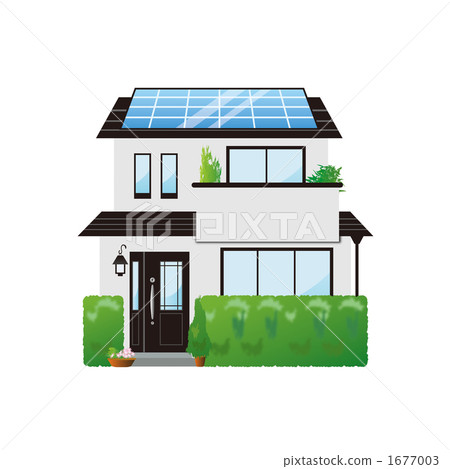 House with solar panel (eco house) 1677003